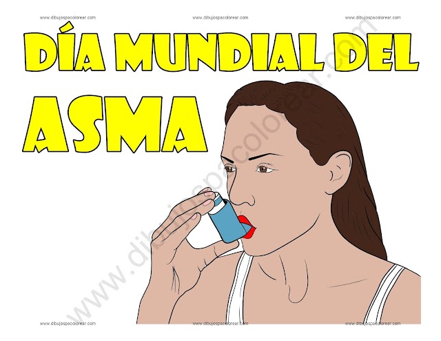 Día mundial del Asma dibujo a color y para colorear